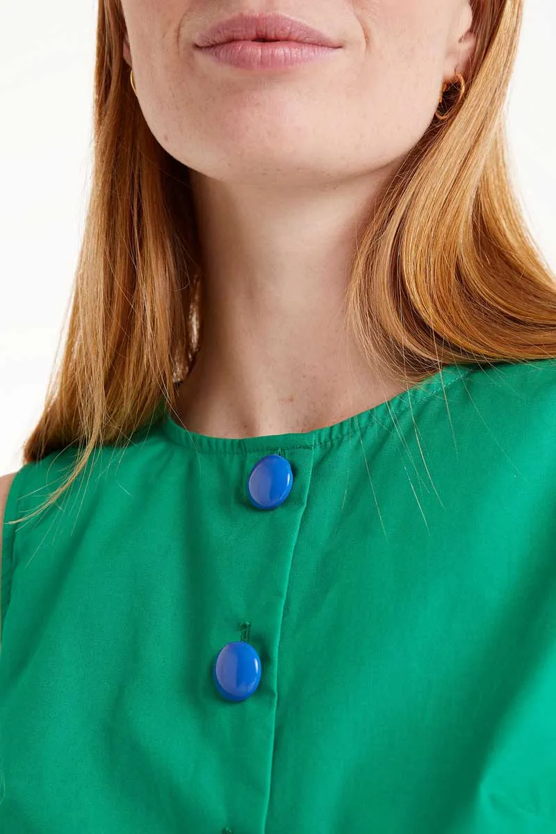 Yvette Statement Knopf Boxy Top