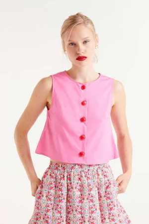 Yvette Statement Knopf Boxy Top