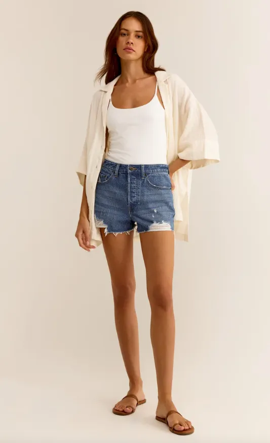 Z Supply Classic High-Waist Denim Shorts - Endverkauf 50% Rabatt im Warenkorb