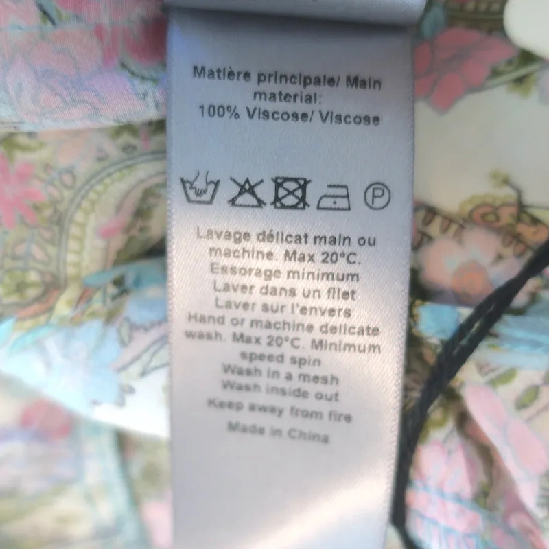 Zadig & Voltaire Tafi Bluse Creme/Mehrfarbiger Blumenprint Größe Extra Small NEU
