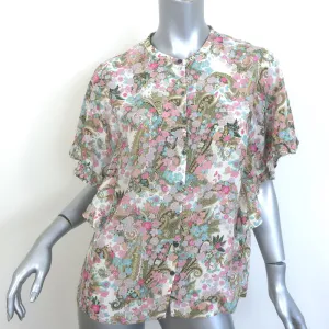 Zadig & Voltaire Tafi Bluse Creme/Mehrfarbiger Blumenprint Größe Extra Small NEU