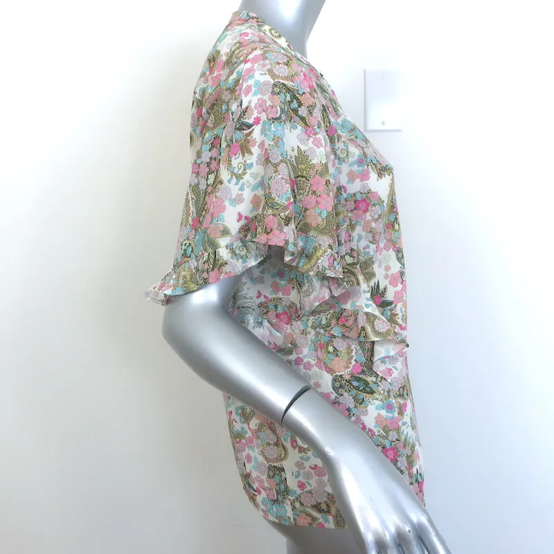 Zadig & Voltaire Tafi Bluse Creme/Mehrfarbiger Blumenprint Größe Extra Small NEU
