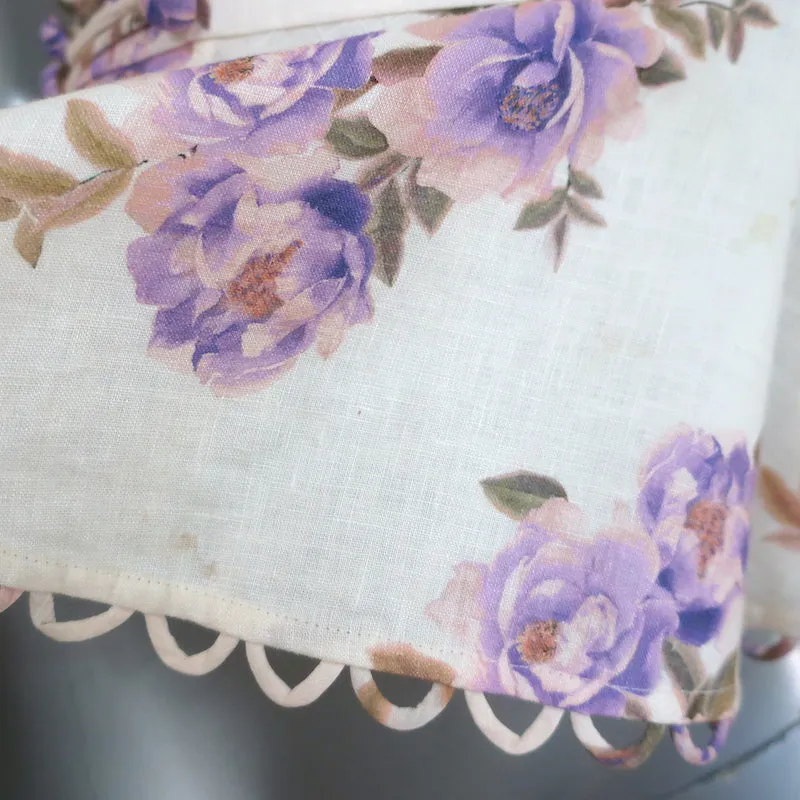 Zimmermann Rosa Spitzen-Peplum-Tanktop Creme Blumenprint Leinen Größe 0